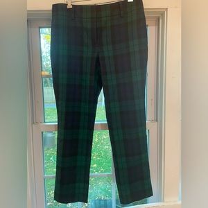 Lands end black watch plaid wool pants